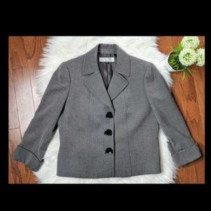 Tahari Women's Gray Blazer, Small Bows  Sz 6P